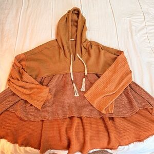 POL Warm Tan Textured Hoodie